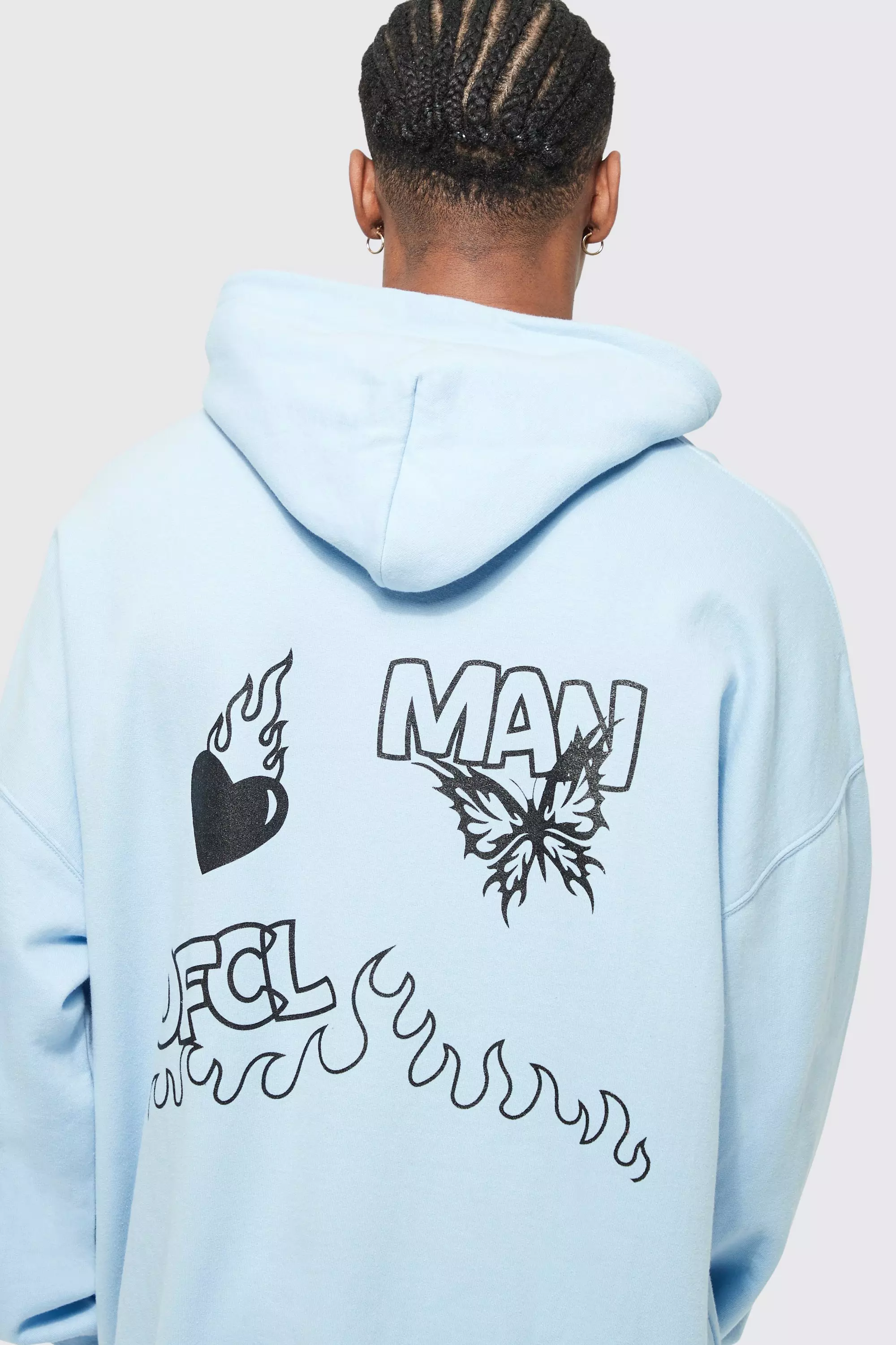 Oversized Butterfly Graphic Hooded Tracksuit